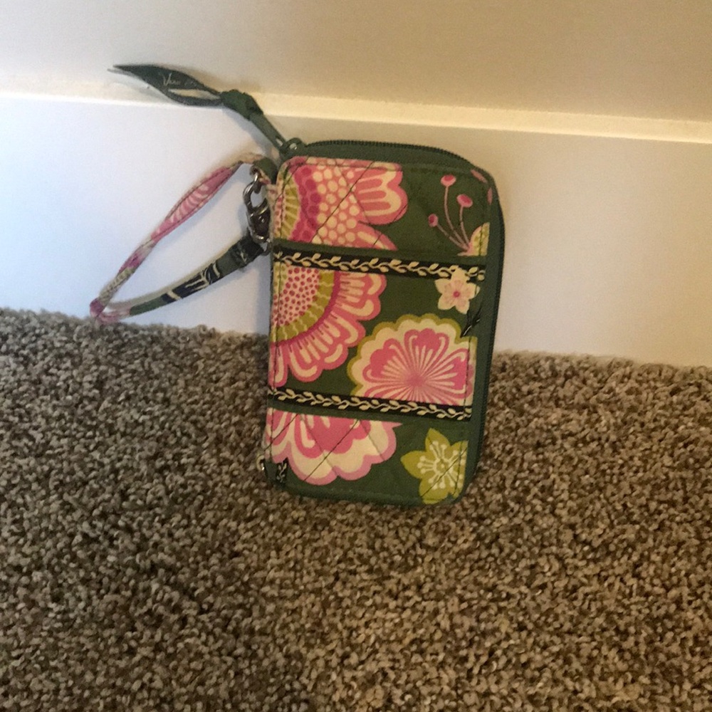 Vera Bradley green floral wristlet